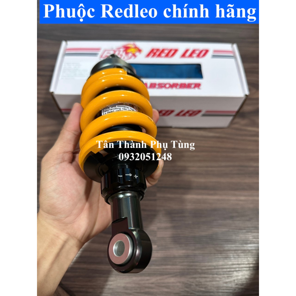 Phuộc Redleo Raider Fi, Satria, Winner, Winner X chính hãng - Màu vàng Không bình dầu