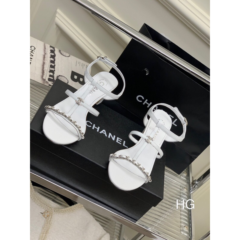Sandal Cao cấp full box túi bil,Quai mảnh ôm chân tôn dáng siêu sang với xích làm điểm nhấn