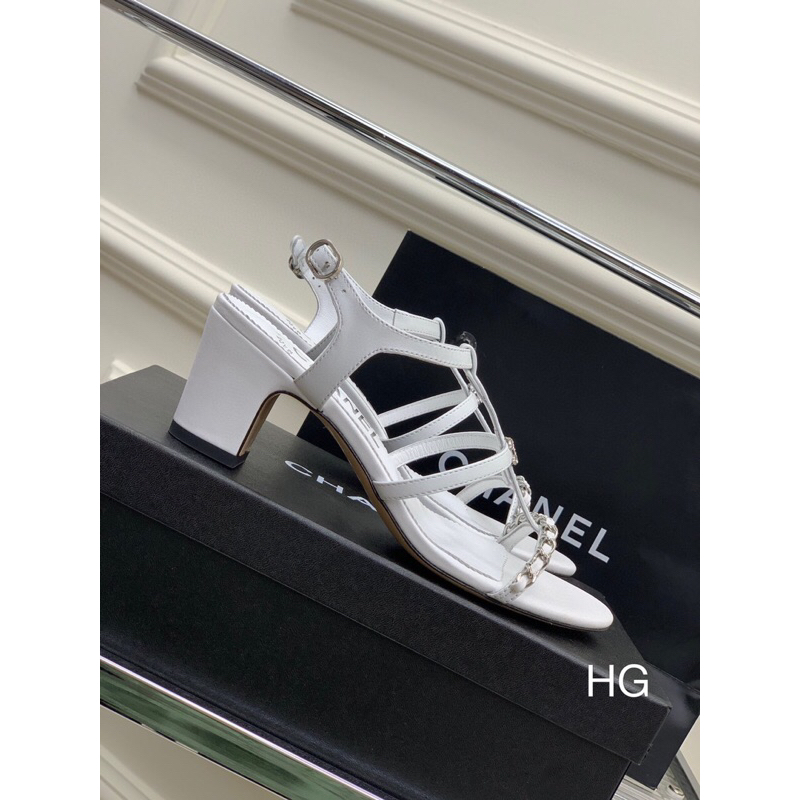 Sandal Cao cấp full box túi bil,Quai mảnh ôm chân tôn dáng siêu sang với xích làm điểm nhấn
