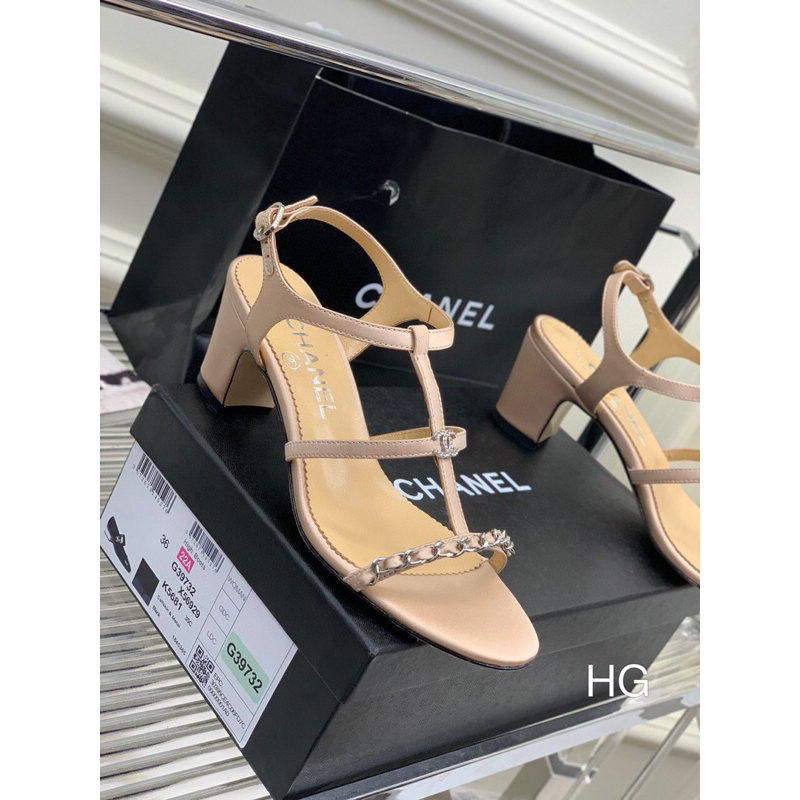 Sandal Cao cấp full box túi bil,Quai mảnh ôm chân tôn dáng siêu sang với xích làm điểm nhấn