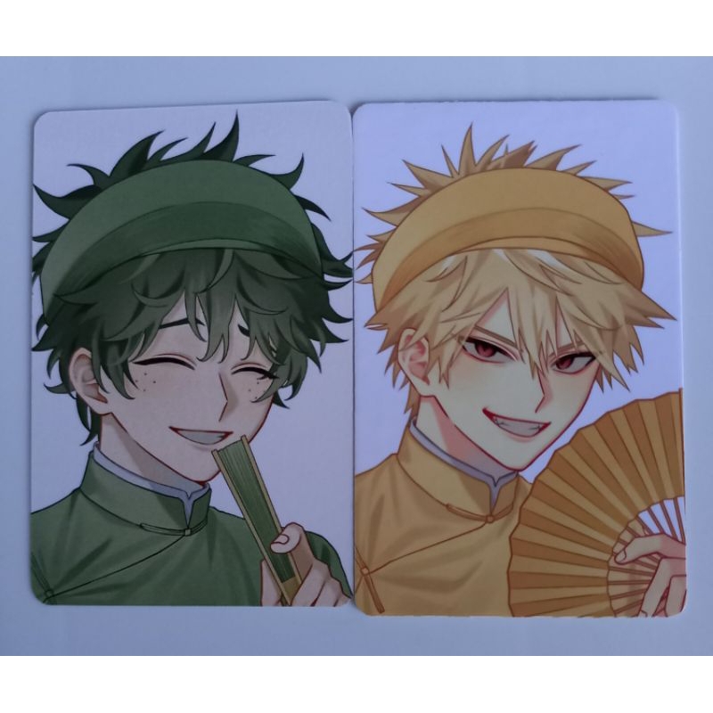 Notebook card bo góc_Hàng artist_Bakugo Katsuki_Izuku Midoriya_ver áo dài