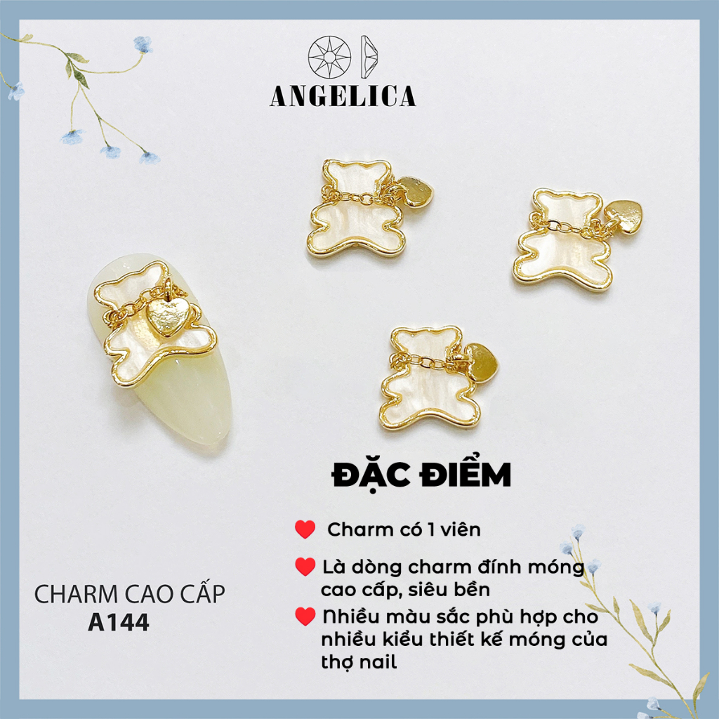 Charm nails chính hãng cao cấp siêu bền siêu sáng trang trí móng ANGELICA A