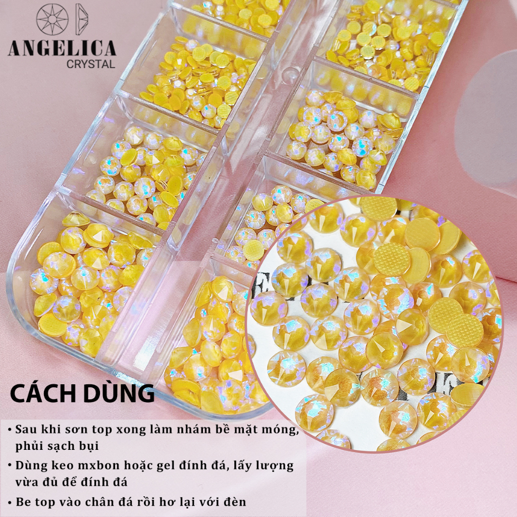 Khay đá chân lưới nail 16 khía đủ màu đính trang trí móng ANGELICA ANG