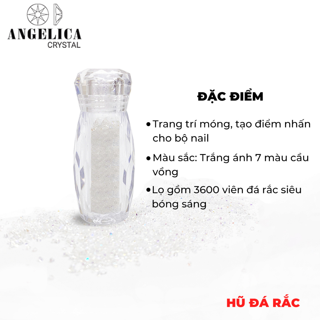 Đá Rắc Nail Màu Trắng Ánh 7 Màu AB Trang Trí Móng ANGELICA DRT DR7M