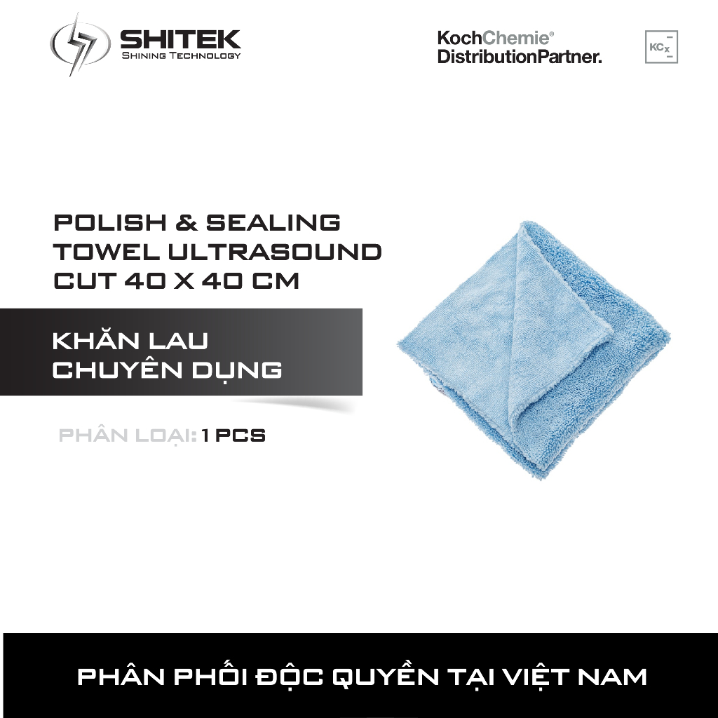 Khăn lau chuyên dụng - Polish & sealing towel ultrasound cut 40 x 40 cm Koch Chemie