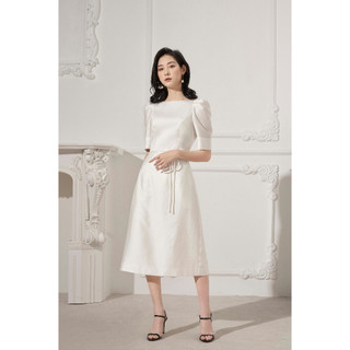 Đầm A cổ thuyền nữ dáng dài vải modal cao cấp White Ant
