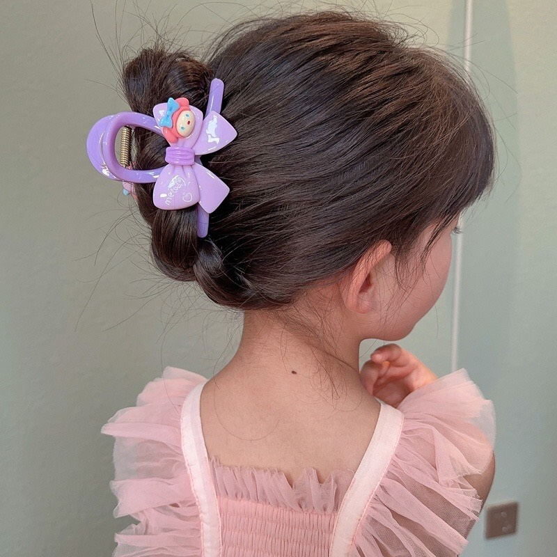 Kẹp Tóc Nơ Trái Tim Dễ Thương Cho Bé Gái- Kẹp Tóc Hình Cá Mập đinh charm