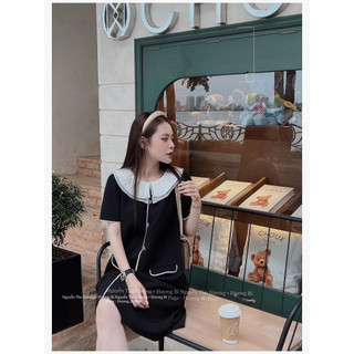 Váy phối cổ tơ dập sm