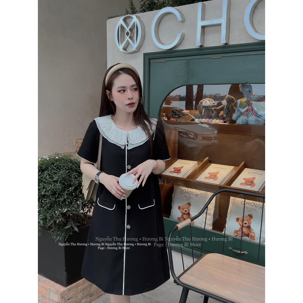 Váy phối cổ tơ dập sm