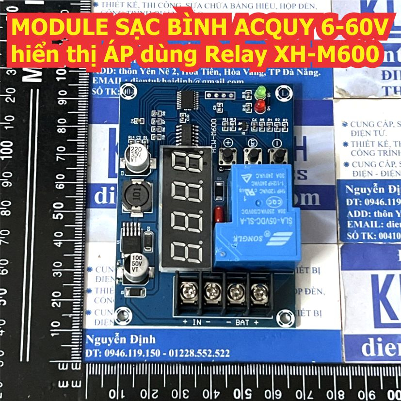 MODULE SẠC BÌNH ACQUY TỪ 6-120V / 6-60VDC CÓ HIỂN THỊ ÁP dùng Relay XH-M602 / XH-M600 kde4908