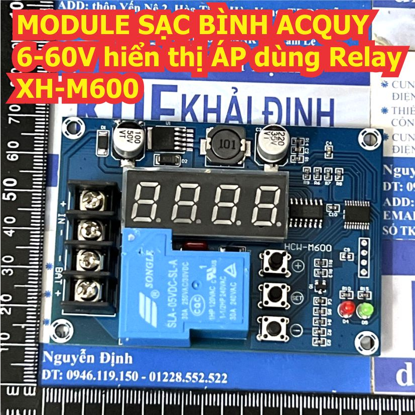 MODULE SẠC BÌNH ACQUY TỪ 6-120V / 6-60VDC CÓ HIỂN THỊ ÁP dùng Relay XH-M602 / XH-M600 kde4908