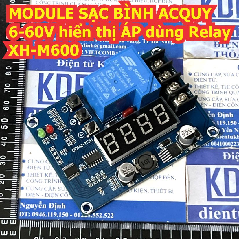MODULE SẠC BÌNH ACQUY TỪ 6-120V / 6-60VDC CÓ HIỂN THỊ ÁP dùng Relay XH-M602 / XH-M600 kde4908