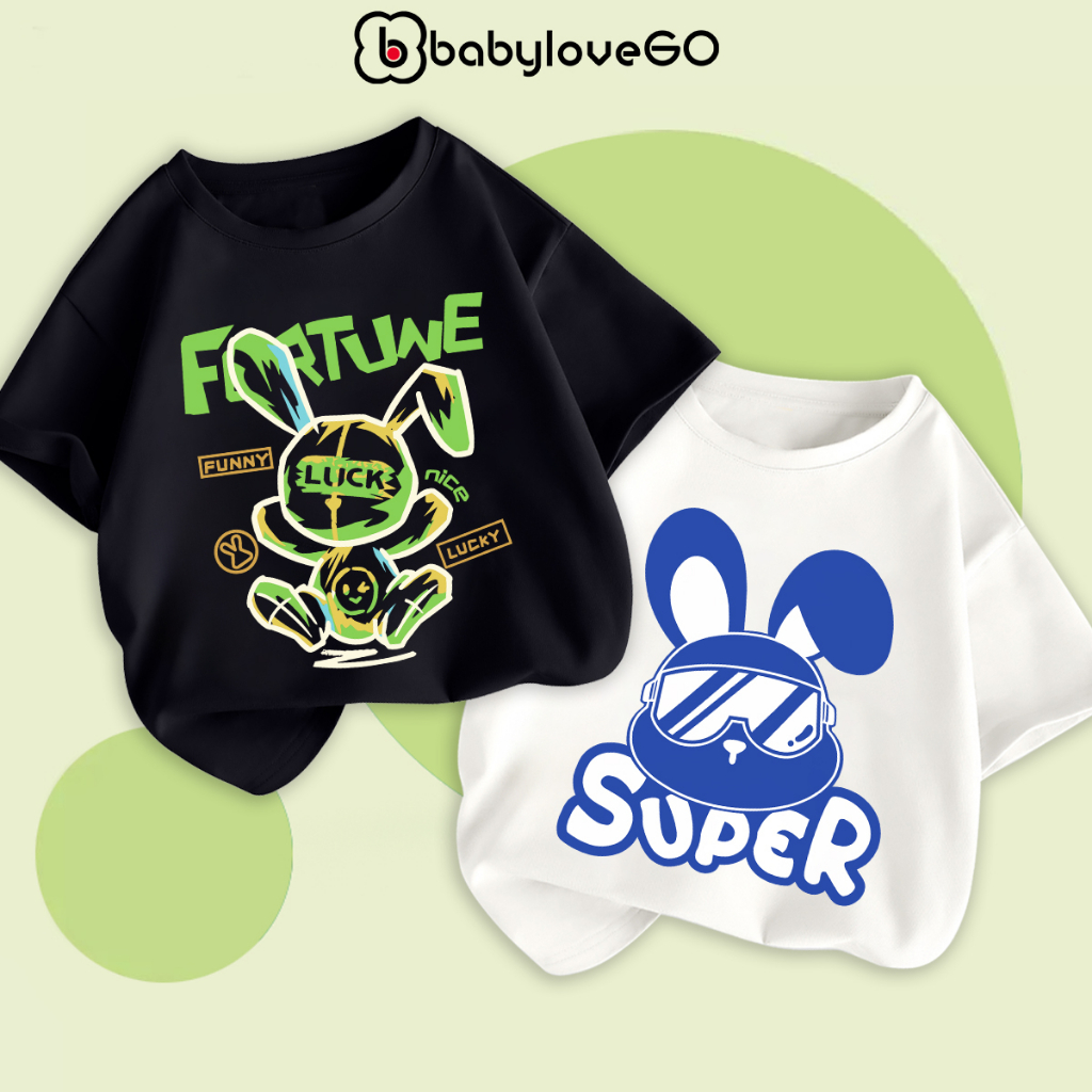 Áo thun bé trai BabyloveGO áo phông ngắn tay cho bé in hình độc đáo mẫu mới 2023