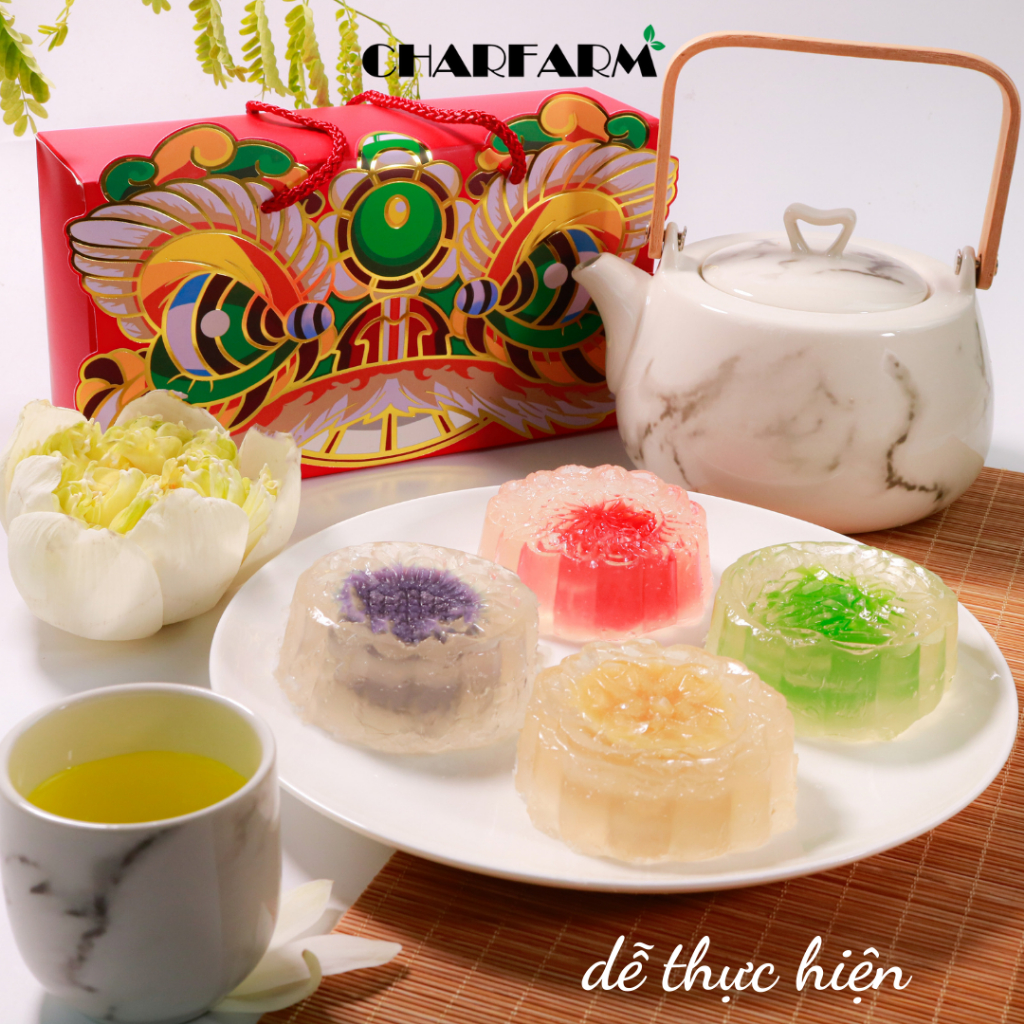 Set bột Trong veo làm bánh Charfarm 10 bánh Handmade