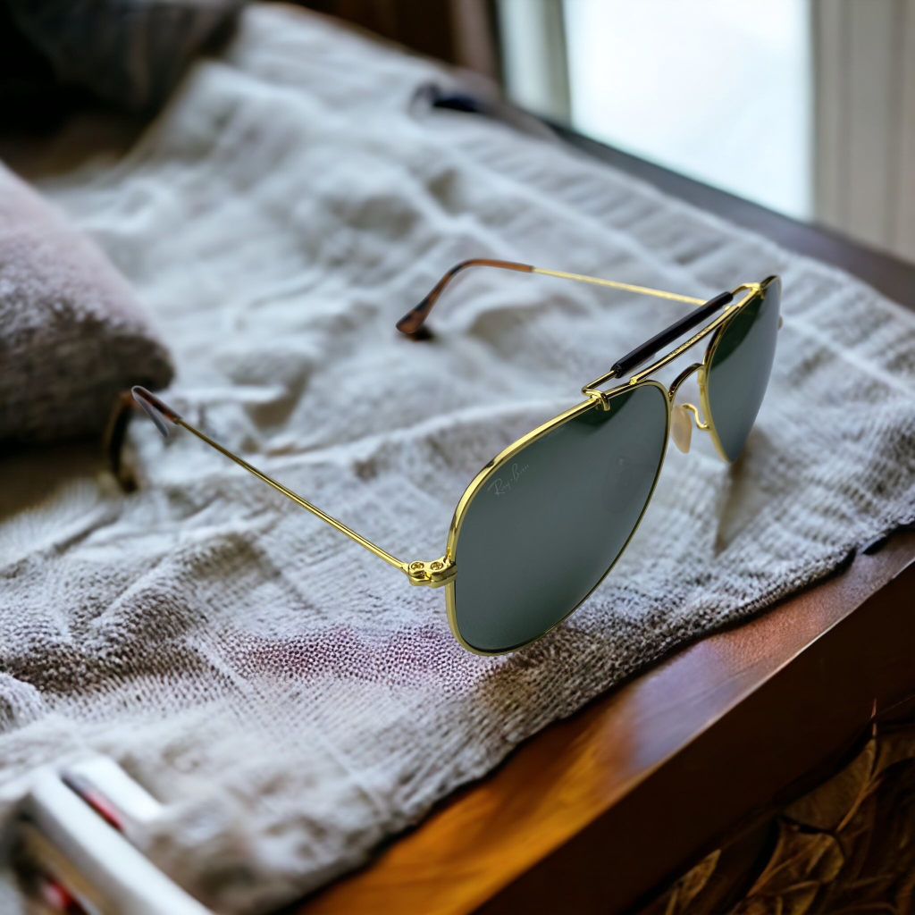 Rayban nguyên zin bọc vàng 12k mắt tráng gương cực đẹp - thời trang - chống tia UV