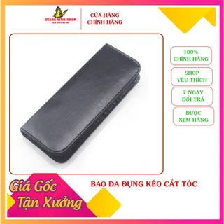 Bao da đen bảo quản kéo cắt tóc (tặng 1 lược cắt TONI GUY + 1 chỉnh kéo)