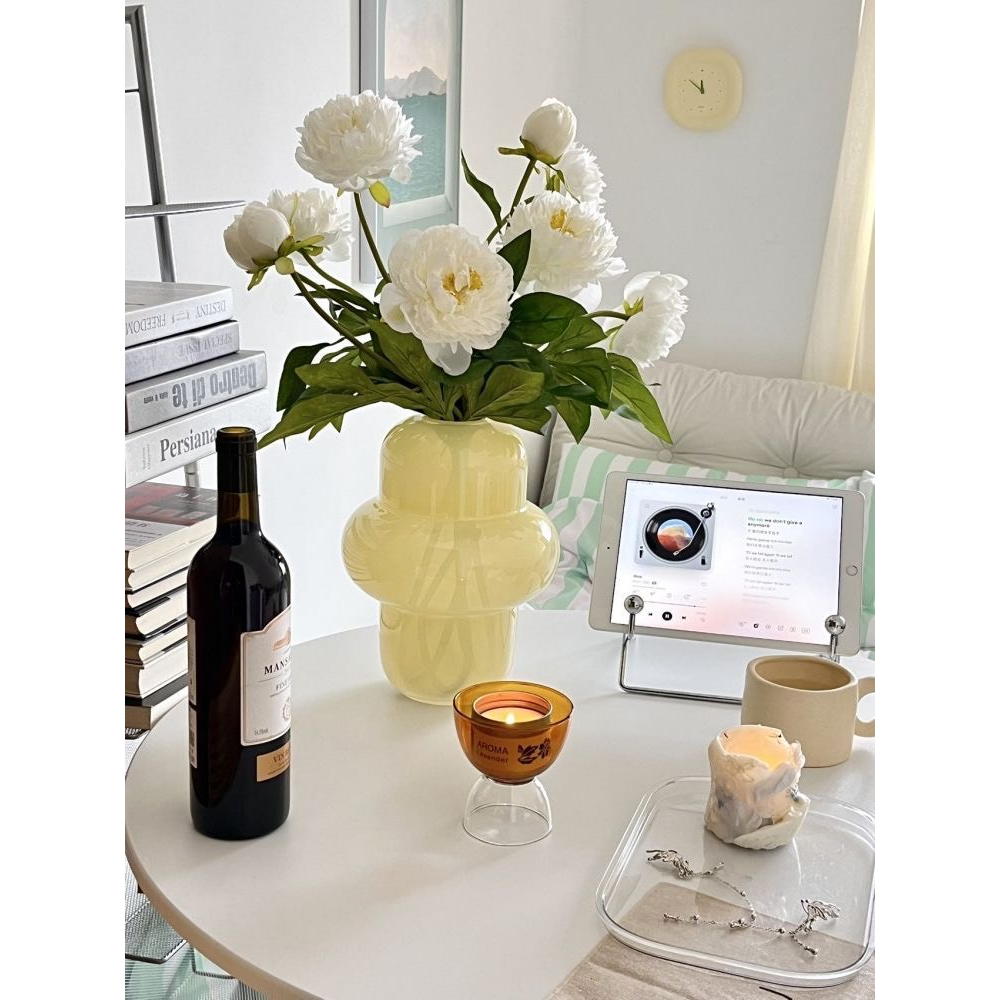 Hoa mẫu đơn phấn Grado decor trang trí phòng khách