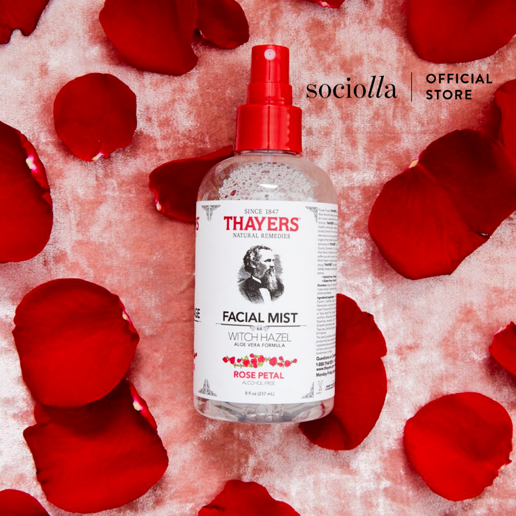 Nước Cân Bằng Không Cồn Dạng Xịt Hương Hoa Hồng Thayers Witch Hazel Alcohol-Free Facial Mist Rose Petal Toner 89ml