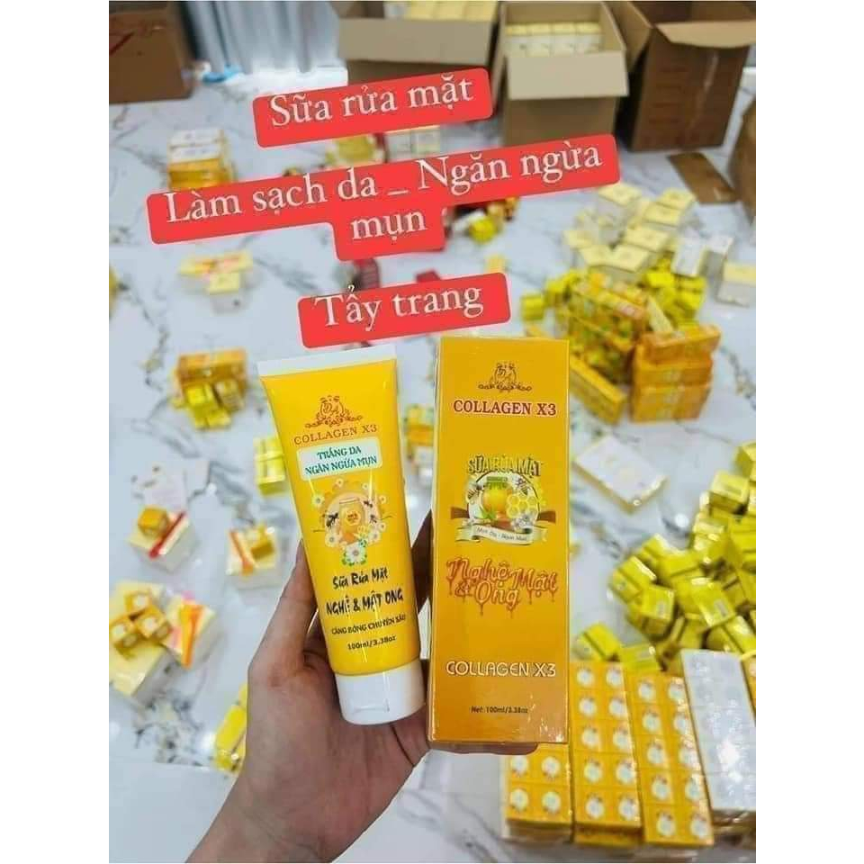 Sữa Rửa Mặt Nghệ Mật Ong Collagen X3 Đông Anh 100ml [Hàng Công Ty] Ngừa Mụn - Se Khít Lỗ Chân Lông - Sạch Da | BigBuy360 - bigbuy360.vn