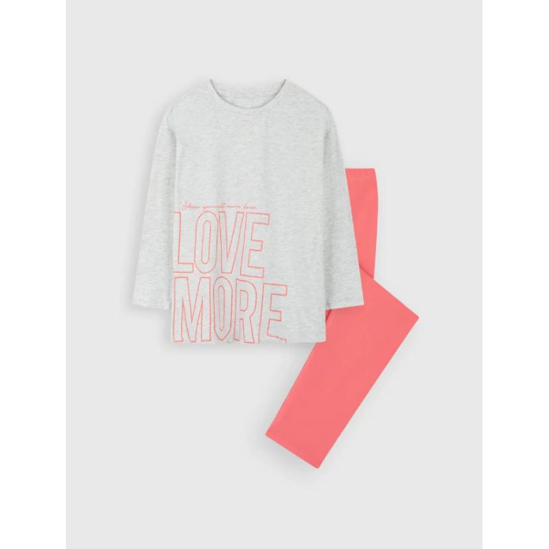 Bộ cotton dài tay mặc nhà bé gái Canifa