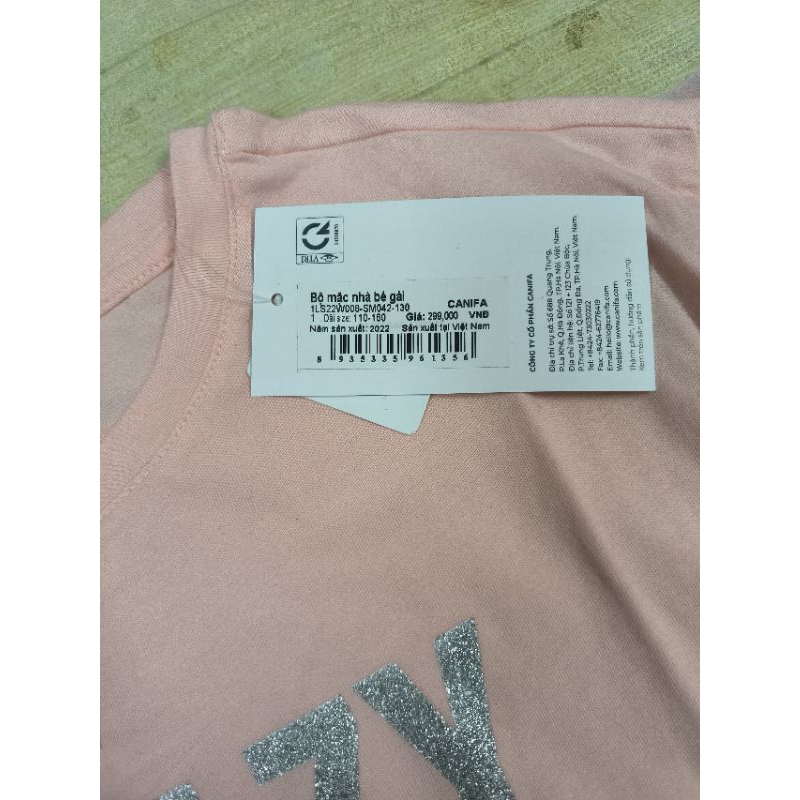 Bộ cotton dài tay mặc nhà bé gái Canifa