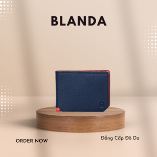 Ví nam Blanda size nhỏ da bò gân Saffiano 7VNDP57