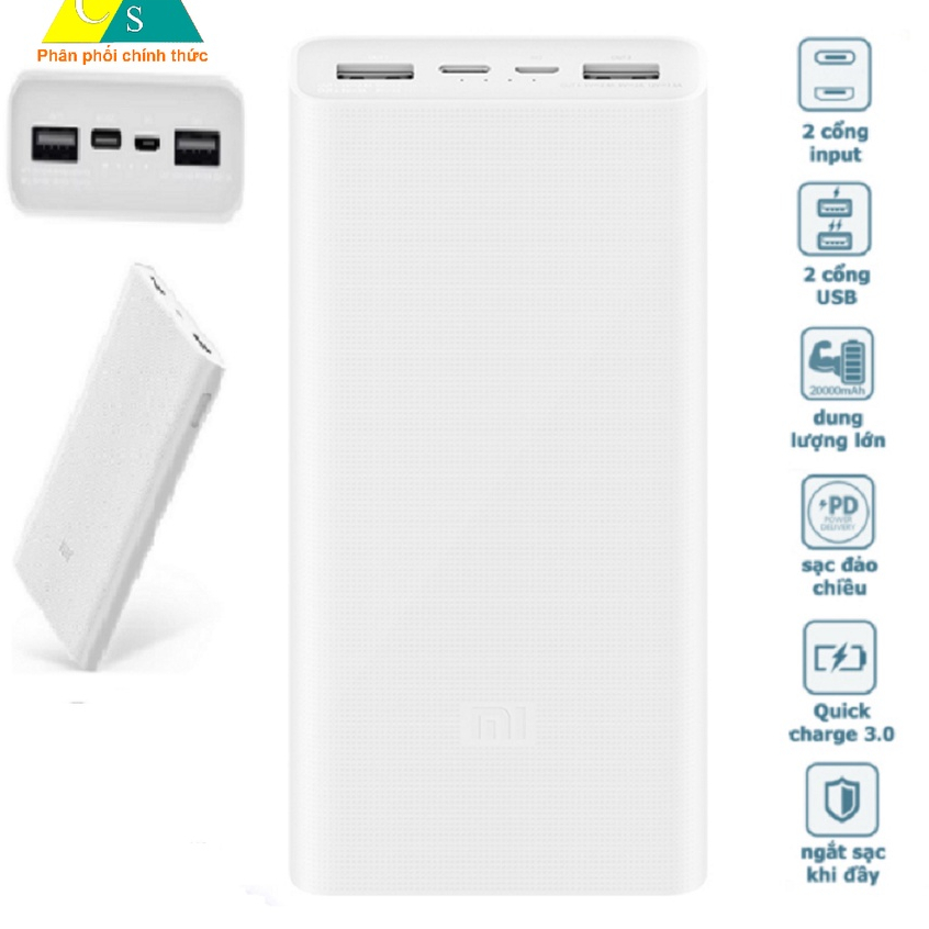Sạc Dự Phòng Pin dự phòng 20000mAh Gen3 XM sạc nhanh 18w