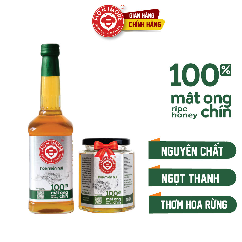 [Mua 1 tặng 1] Mật ong rừng nguyên chất Hoa Miền Núi Honimore 630g - Mật ong rừng, mật ong tây bắc