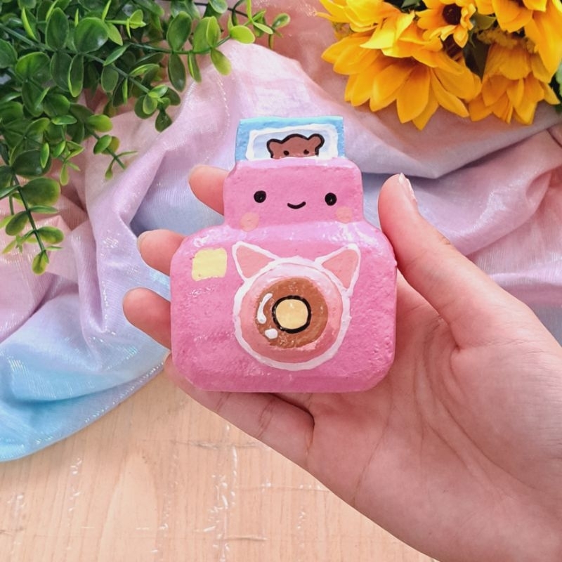 Squishy handmade MÁY ẢNH HÌNH GẤU tự làm siu cưng