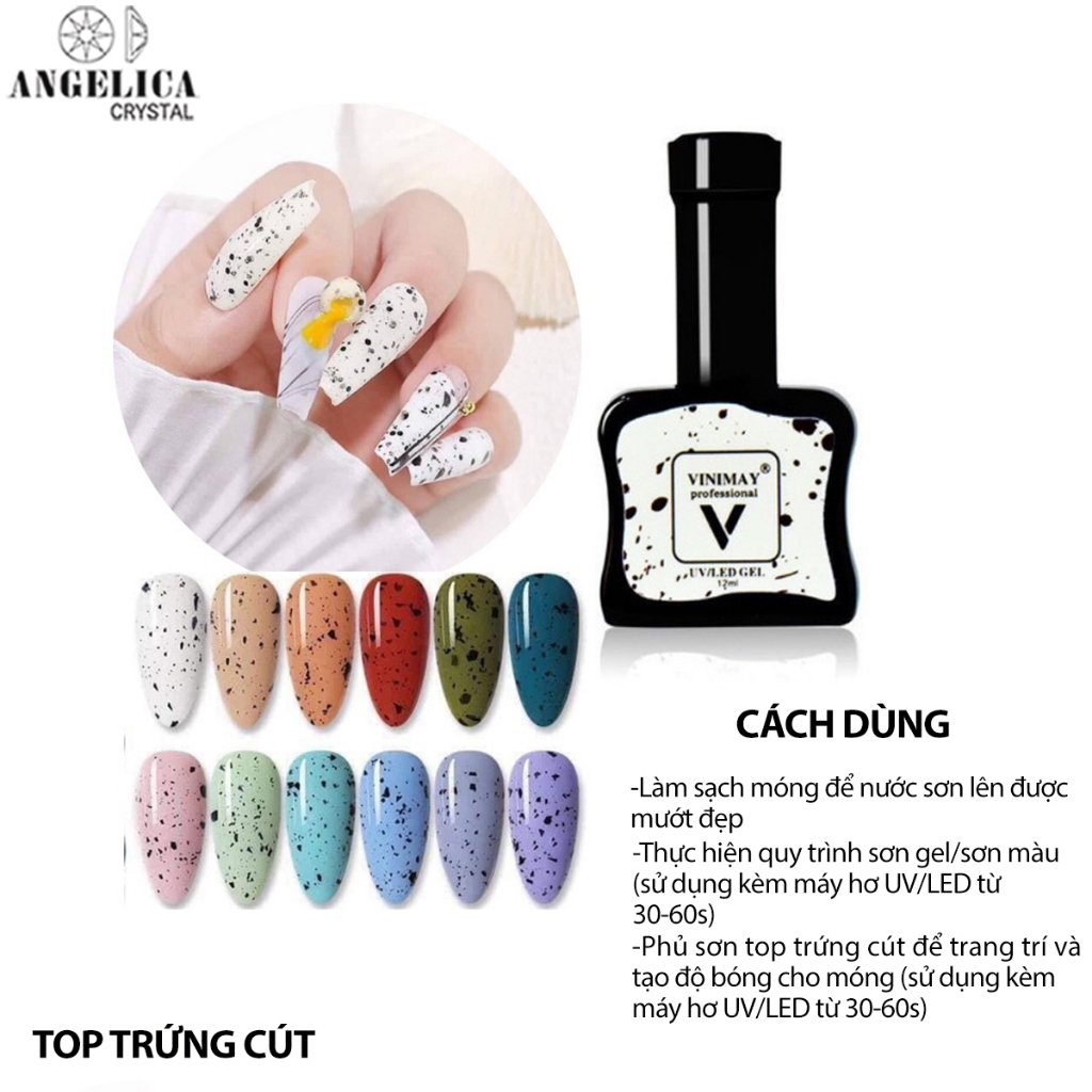 Gel Top Trứng Cút Nail Hiệu Ứng Bò Sữa Trang Trí Móng ANGELICA TTCV