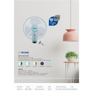 Quạt treo remote senko -tr1628