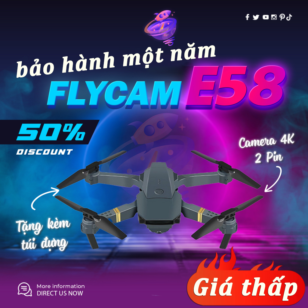 flycam e58 có camera 4K,máy bay điều khiển từ xa,điều khiển từ xa quay phim, kết nối wifi có tay cầm điều khiển