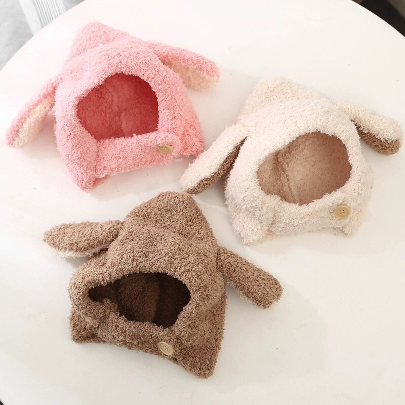 Mũ nón len lông cừu tai gấu cho bé 6-36 tháng ấm áp