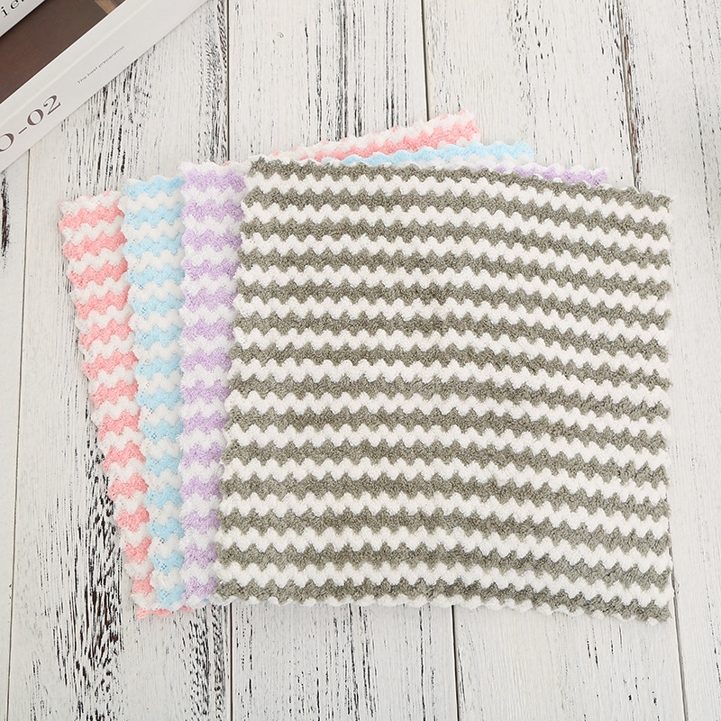 Khăn lau KẺ SỌC đa năng, khăn lau tay, lau sữa đổ, lau nhà bếp siêu thấm 2 mặt kháng khuẩn 3 màu