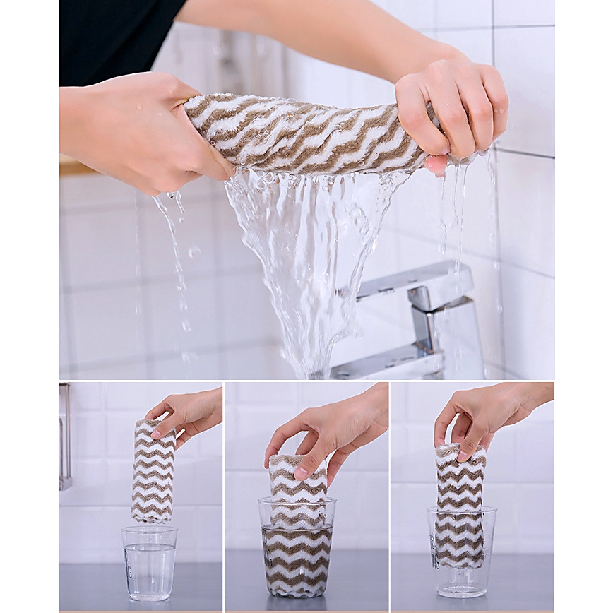 Khăn lau KẺ SỌC đa năng, khăn lau tay, lau sữa đổ, lau nhà bếp siêu thấm 2 mặt kháng khuẩn 3 màu