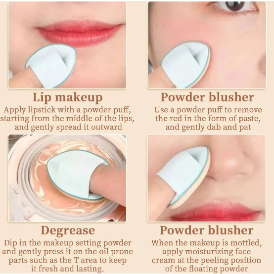 Mút Trang Điểm Mini Xỏ Ngón , Mút Tán Kem Nền Che Khuyết Điểm Cho Mặt  Mắt Có Thể Sử Dụng Đánh Khô Nước Marshmallo