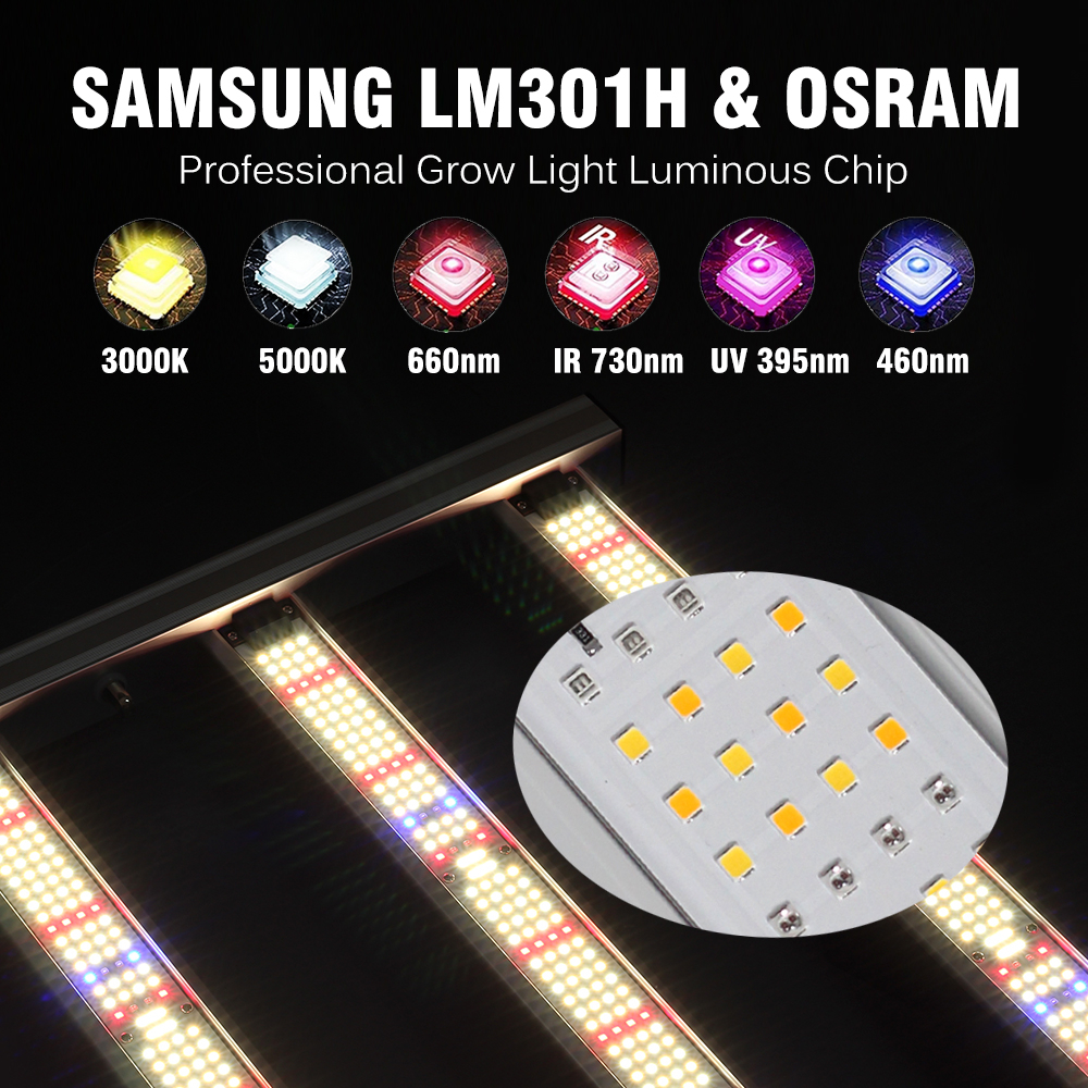 240W 320W Full Spectrum Frame LED Grow Light Bars Samsung LM301H& OSRAM LED Phyto Đèn Cho Cây Trong Nhà Hoa Rau Thủy Can