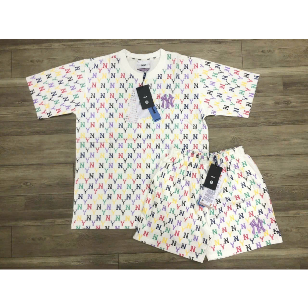 SET BỘ MLB MONOGRAM UNISEX NAM NỮ COTTON