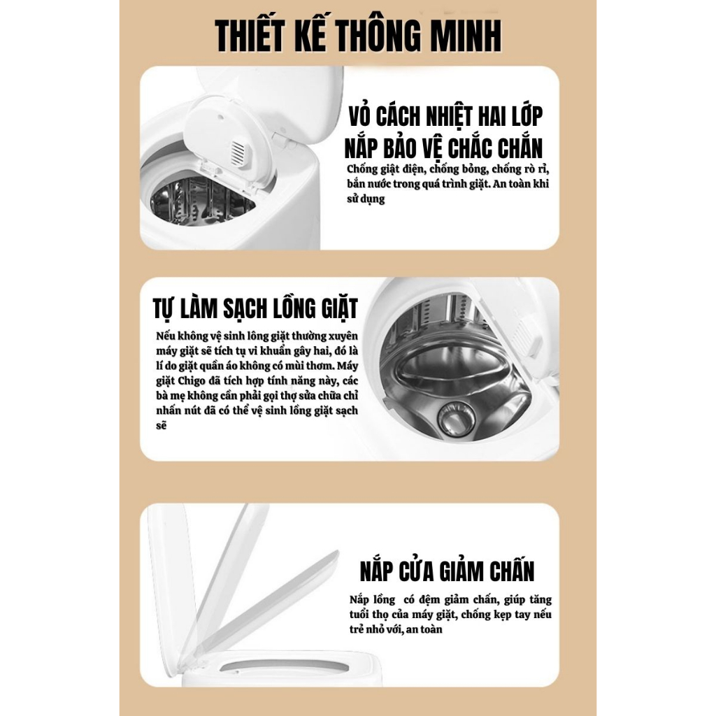 Máy giặt mini đồ lót khuẩn và sấy khô cao cấp máy giặt đồ trẻ em sơ sinh siêu sạch khử trùng sấy khô an toàn