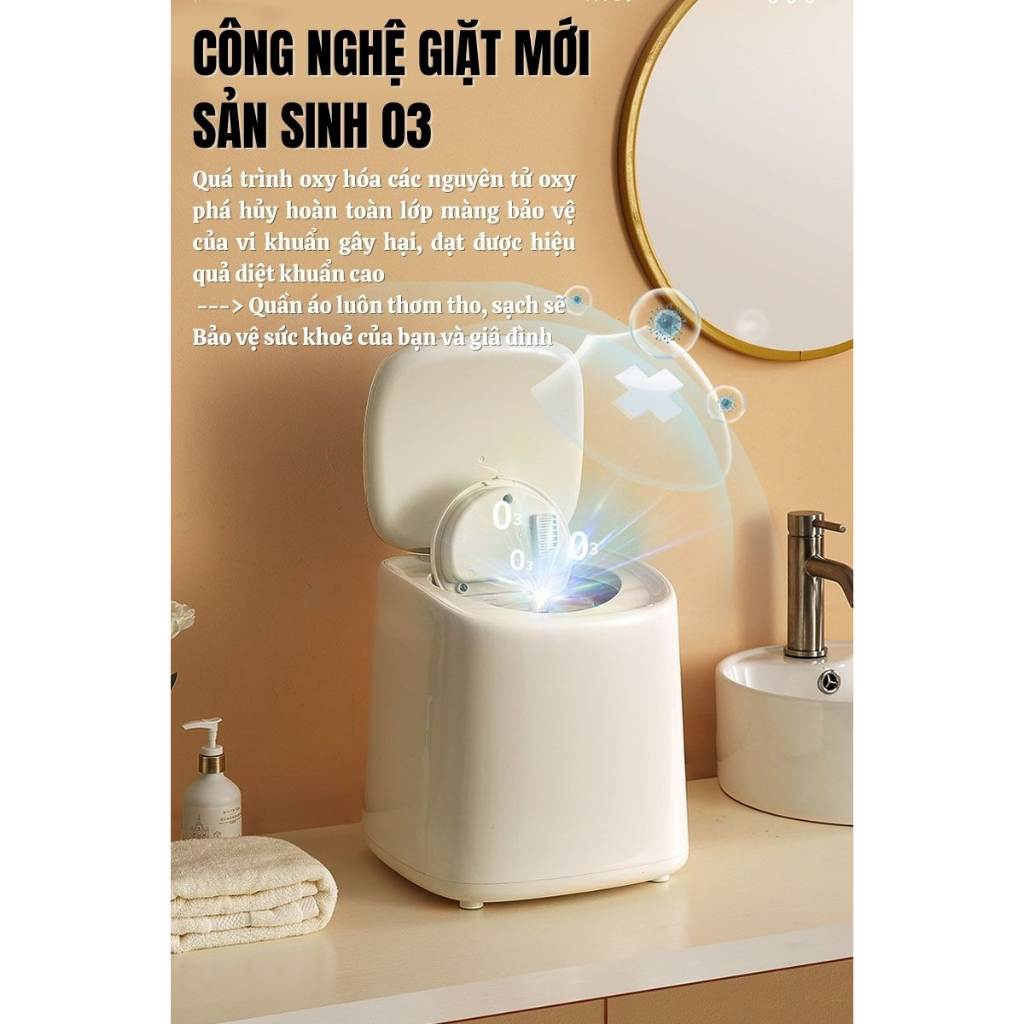 Máy giặt mini đồ lót khuẩn và sấy khô cao cấp máy giặt đồ trẻ em sơ sinh siêu sạch khử trùng sấy khô an toàn