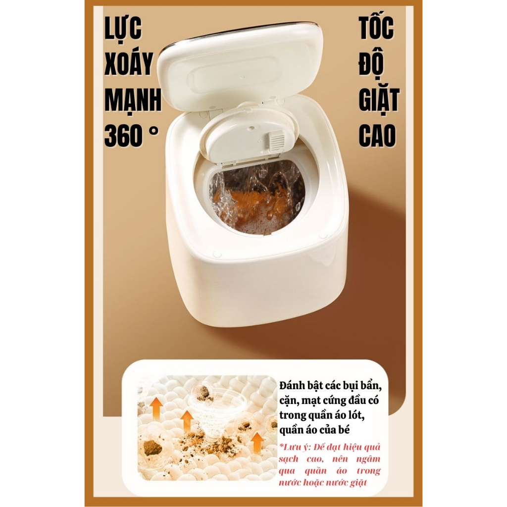 Máy giặt mini đồ lót khuẩn và sấy khô cao cấp máy giặt đồ trẻ em sơ sinh siêu sạch khử trùng sấy khô an toàn