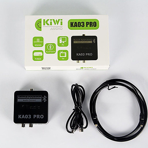 Kiwi KA03 Pro - Chuyển Đổi Âm thanh Quang ra AV có Bluetooth kèm dây AV 4 đầu dài 2m - BH 12 tháng | Chính Hãng
