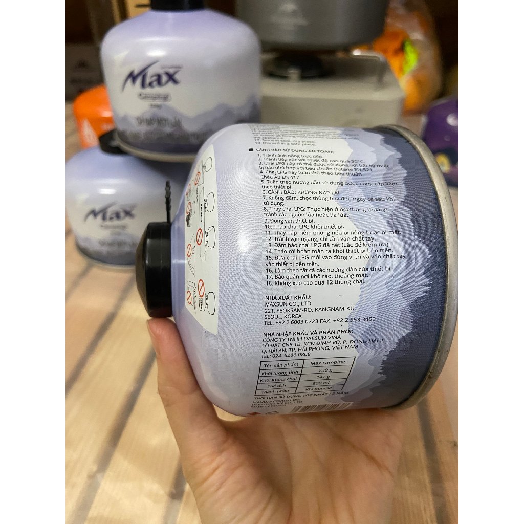 Bình Gas dã ngoại Max Camping 230G