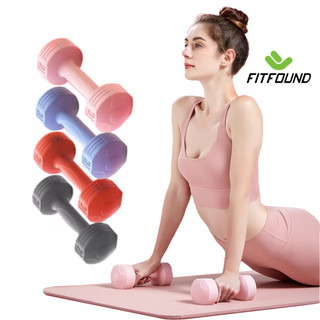Tạ cầm tay nữ dumbbells loại 1kg tập gym yoga pilates thể dục tại nhà nhựa + xi măng fitfound
