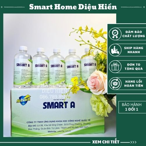 Dung dịch sát khuẩn Smart A 500ml, nước anolyte khử khuẩn da vệ sinh mũi họng an toàn không gây kích ứng