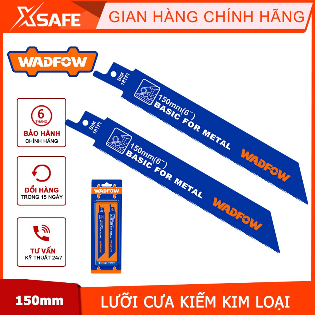Bộ lưỡi cưa kiếm kim loại WADFOW Lưỡi cưa sắt chất liệu HSS, răng cưa nhuyễn, đường cưa đẹp và sắc nét.- sản phẩm chính