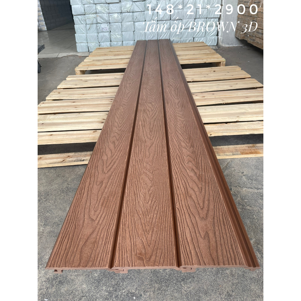 Tấm ốp ngoài trời, Tấm ốp 3D ngoài trời, KT 148 x 2900 x 21mm, chống tia UV, độ bền cao, thẩm mỹ, hàng có sẵn giao ngay