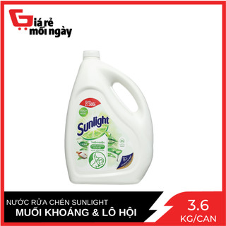 Nước rửa chén Sunlight Muối khoáng và Lô hội Can 3.6KG