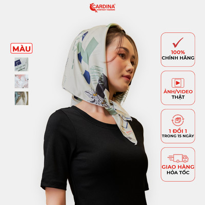 Khăn Lụa Vuông 𝐂𝐀𝐑𝐃𝐈𝐍𝐀 Chất Satin Mềm Mại Họa Tiết Xinh Xắn Điệu Đà 3KS01