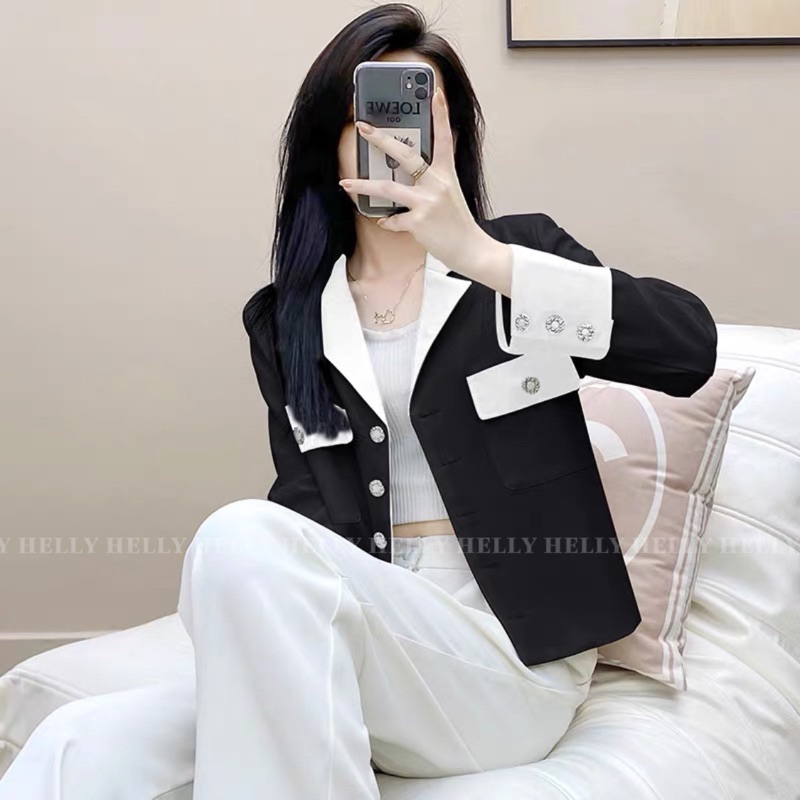 BLAZER LỬNG ĐEN TRẮNG HELLY SHOP